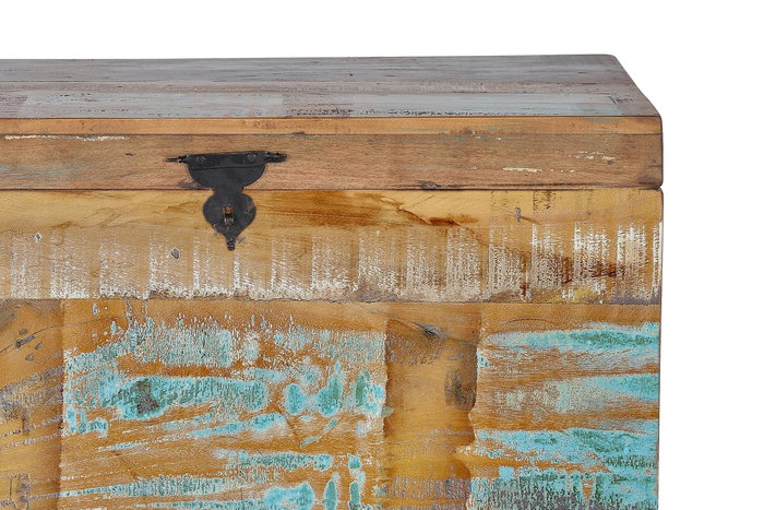 GINER Y COLOMER - Baûl de Rangement Artisanal en Bois Recyclé Multicolor - Coffre 80x40x40 cm, Grande Capacité, avec Ouverture Supérieure